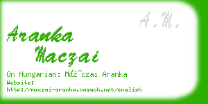 aranka maczai business card